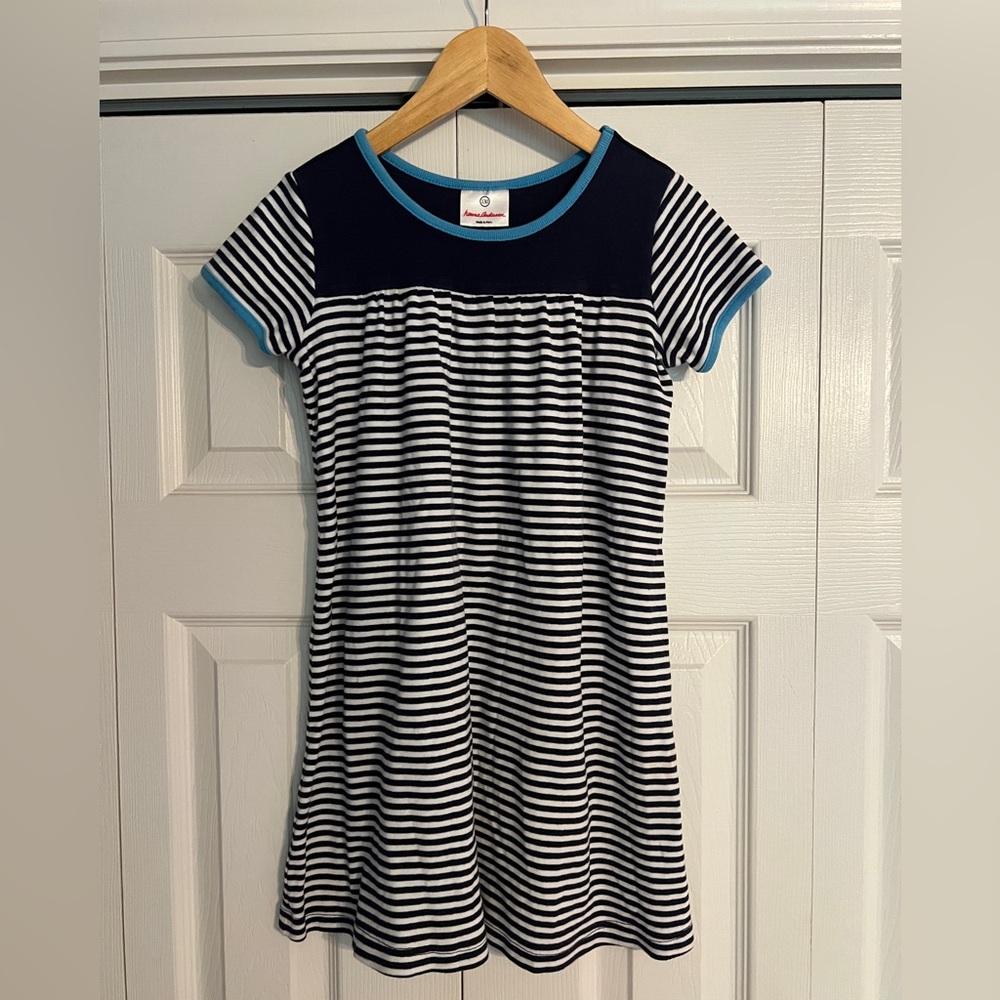 Hanna Andersson Navy and White Striped Dress